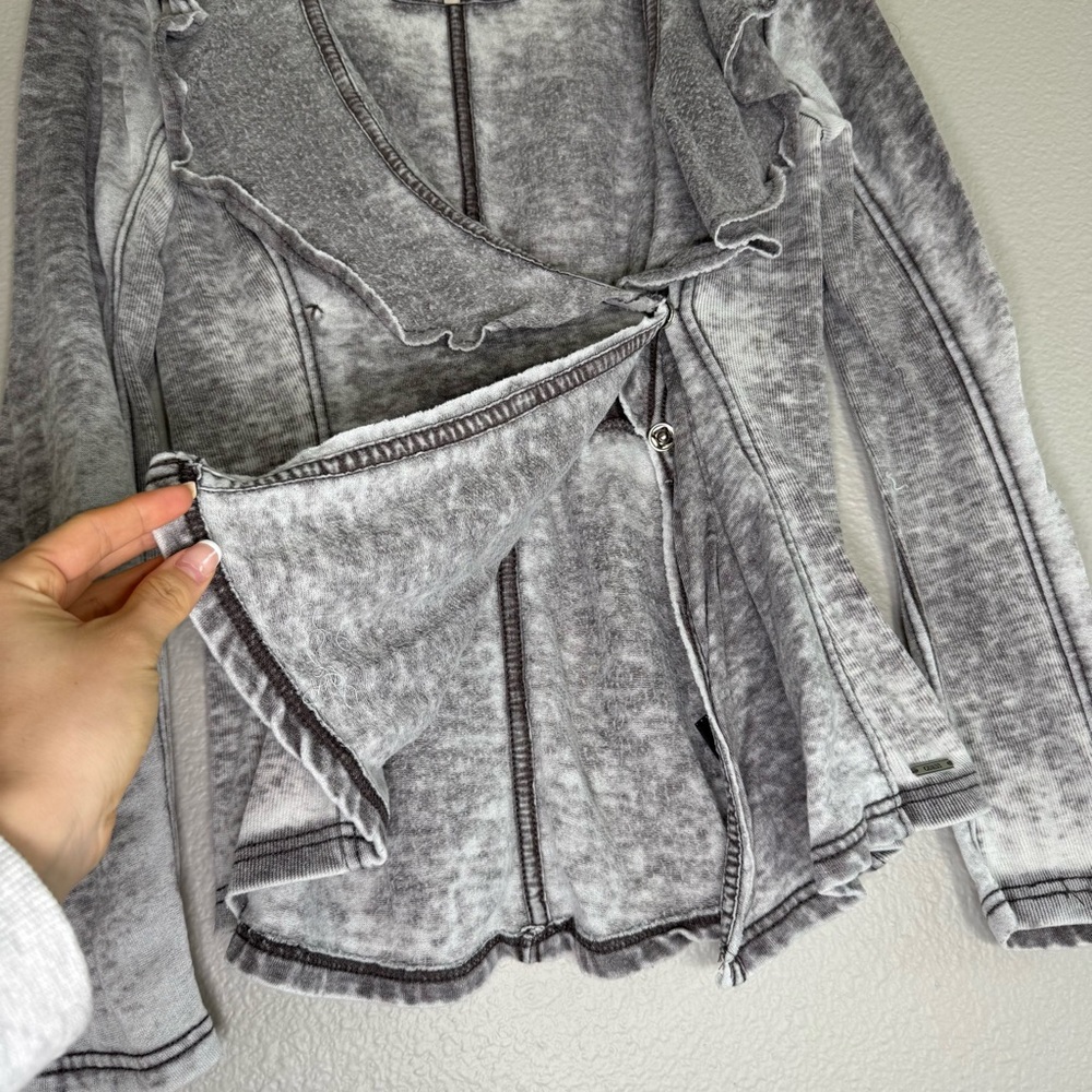 Guess Burnout Wrap Ruffle Sweater - Picture 10 of 12